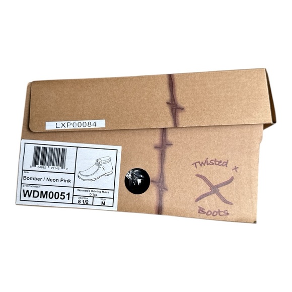 Twisted X Women's Brown and Pink Lace Up Moccasins Boots Special Edition 8.5 - Picture 5 of 5